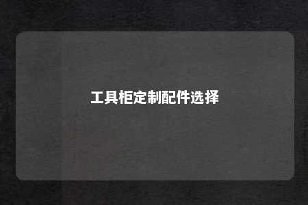 工具柜定制配件选择 