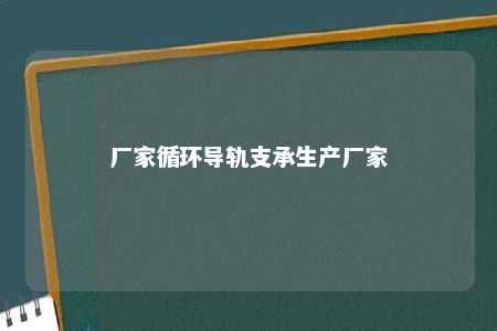 厂家循环导轨支承生产厂家